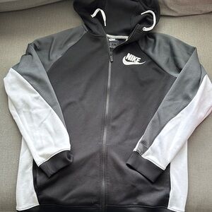 Nike Men's Black, Gray & White Full-Zip Performance Hoodie